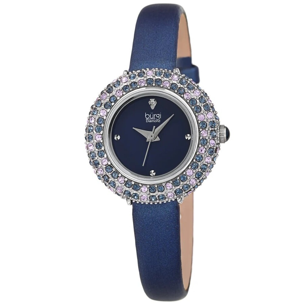 Burgi Quartz Diamond Crystal Blue Dial Ladies Watch BUR240BU - Blue